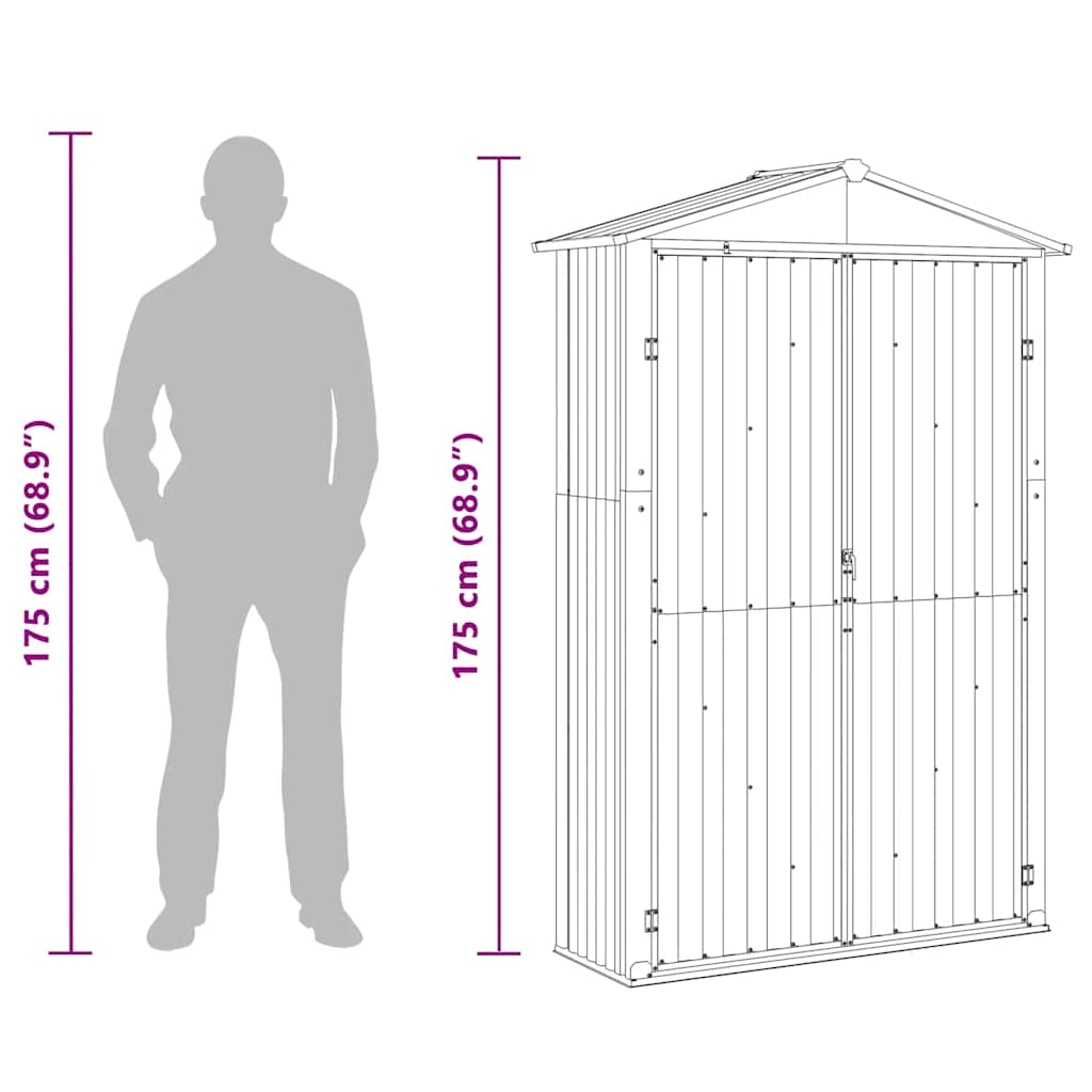 116x Galvanized Garden Shed – Outdoor Metal Storage for Tools, Lawn Equipment, and Supplies