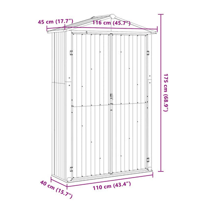 116x Galvanized Garden Shed – Outdoor Metal Storage for Tools, Lawn Equipment, and Supplies