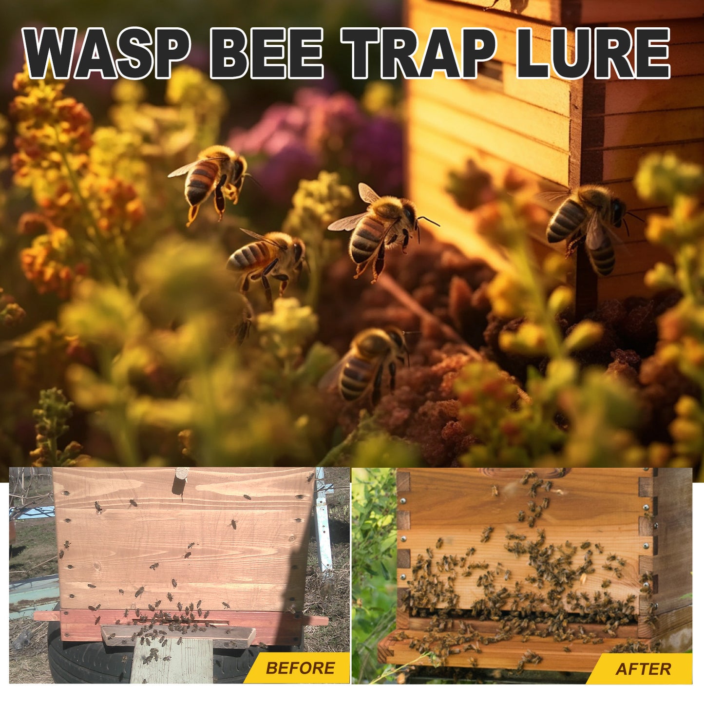 Bee Attractant for Gardening & Agriculture – Natural Pollinator Booster for Flowers, Fruits & Crops